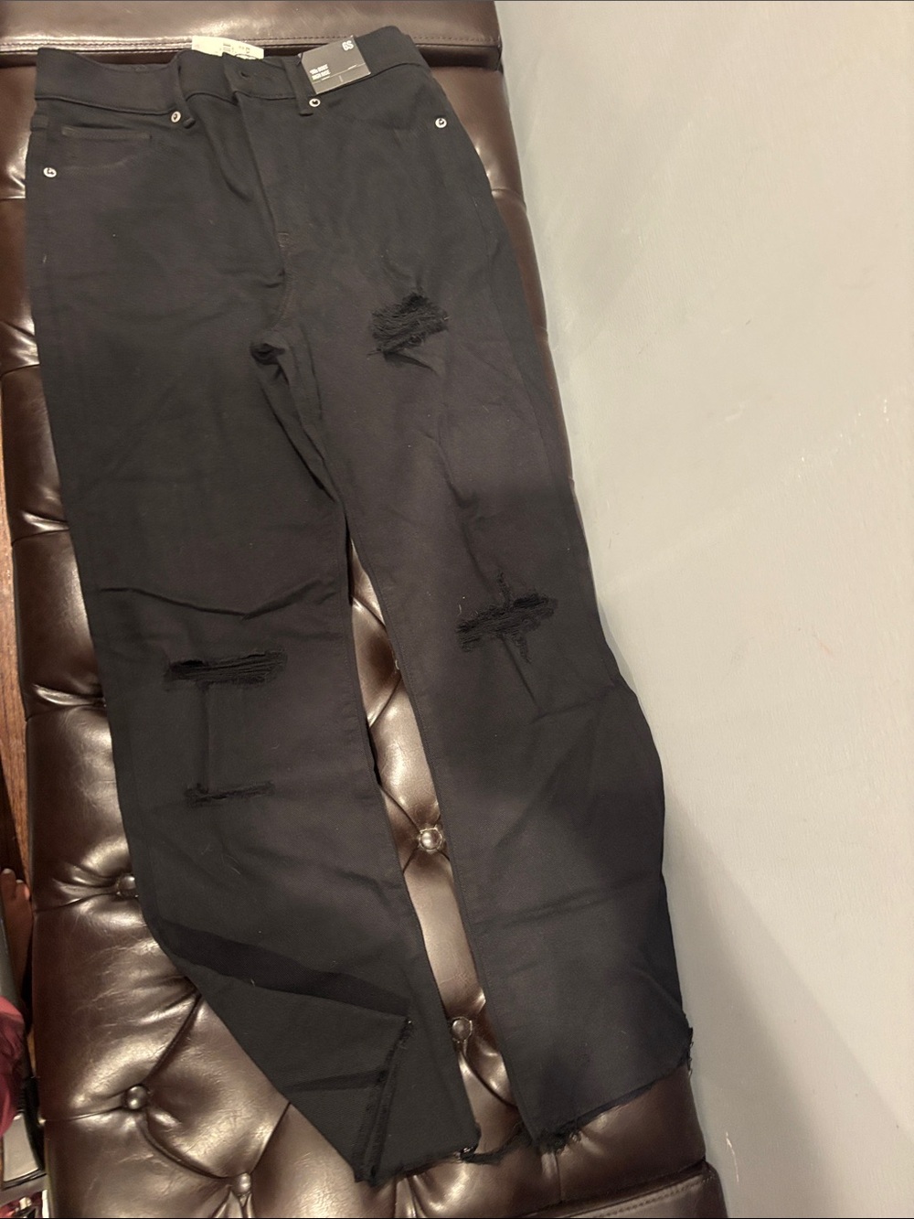 Women’s Black Distressed Stretch Jean Pants